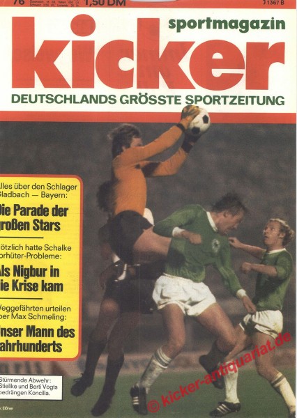 Kicker Sportmagazin Nr. 76, 22.9.1975 bis 28.9.1975