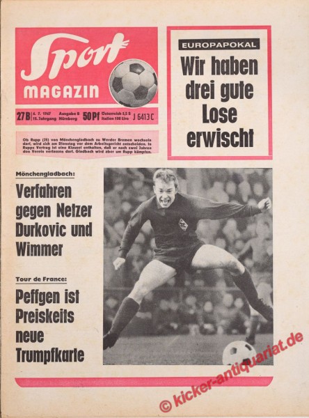 Sportmagazin Nr. 27B, 6.7.1967 bis 12.7.1967