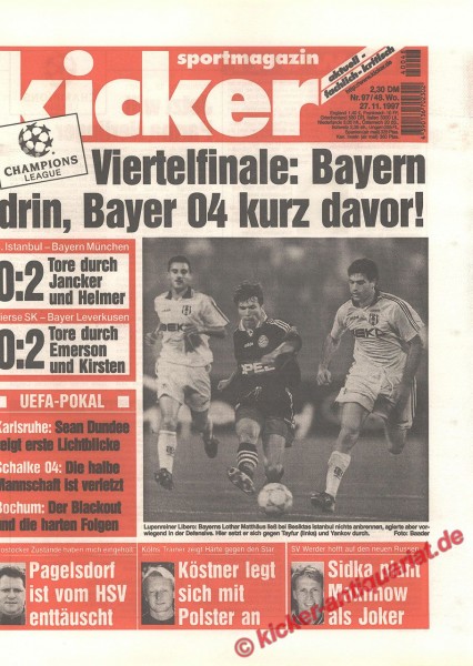 Viertelfinale: Bayern drin, Bayer 04 kurz davor! Lupenreiner Libero Lothar Matthäus.