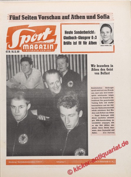 Sportmagazin Nr. 45B, 3.11.1960 bis 9.11.1960