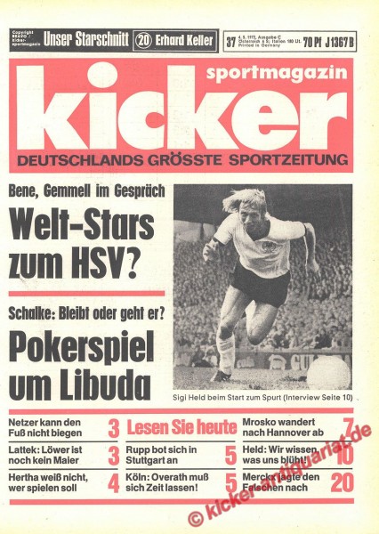 Kicker Sportmagazin Nr. 37, 4.5.1972 bis 10.5.1972