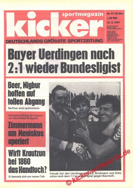 Kicker Sportmagazin Nr. 51, 21.6.1979 bis 27.6.1979