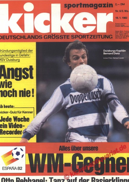 Kicker Sportmagazin Nr. 6, 18.1.1982 bis 24.1.1982