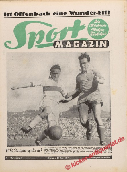 Sportmagazin Nr. 16, 20.4.1949 bis 26.4.1949