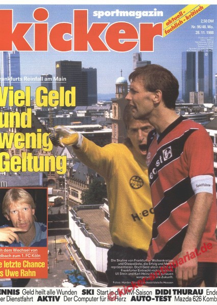 Kicker Sportmagazin Nr. 96, 28.11.1988 bis 4.12.1988