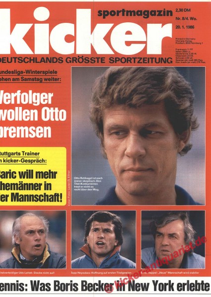Kicker Sportmagazin Nr. 8, 20.1.1986 bis 26.1.1986