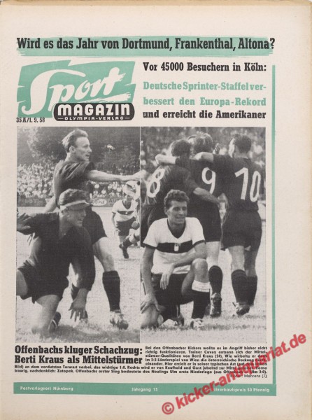 Sportmagazin Nr. 35A, 1.9.1958 bis 7.9.1958