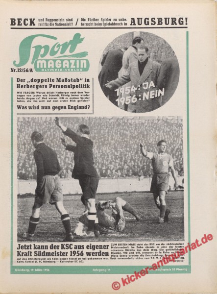 Sportmagazin Nr. 12A, 19.3.1956 bis 25.3.1956