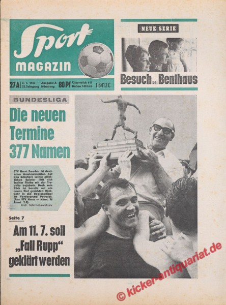 Sportmagazin Nr. 27A, 3.7.1967 bis 9.7.1967