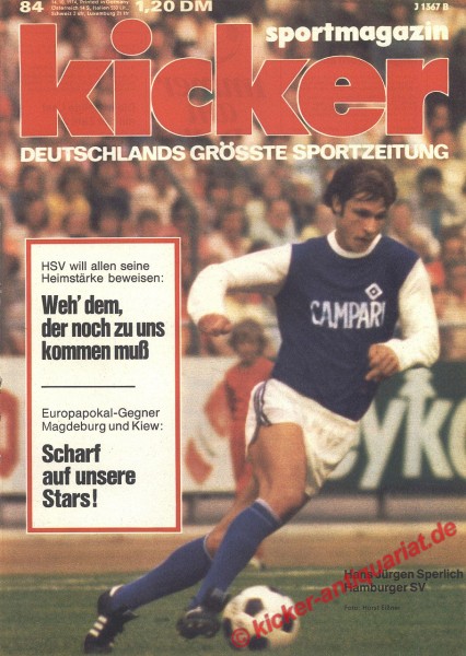 Kicker Sportmagazin Nr. 84, 14.10.1974 bis 20.10.1974