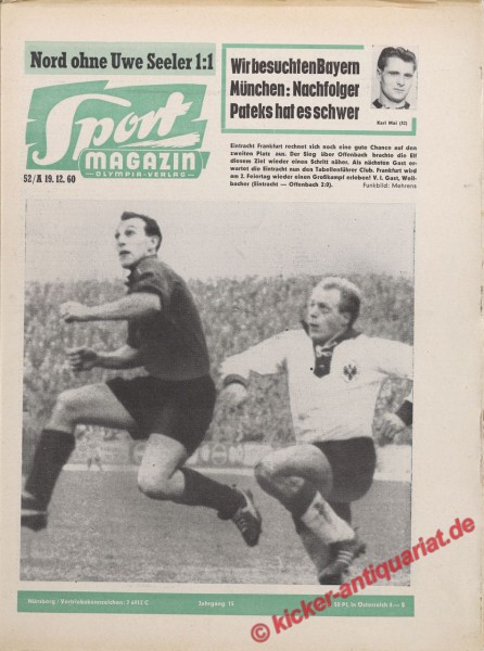 Sportmagazin Nr. 52A, 25.12.1960 bis 31.12.1960