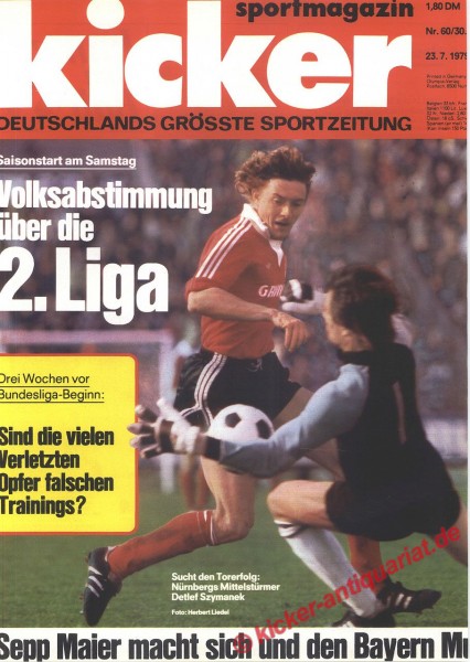 Kicker Sportmagazin Nr. 60, 23.7.1979 bis 29.7.1979
