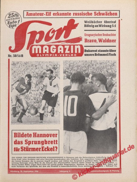 Sportmagazin Nr. 38B, 20.9.1956 bis 26.9.1956