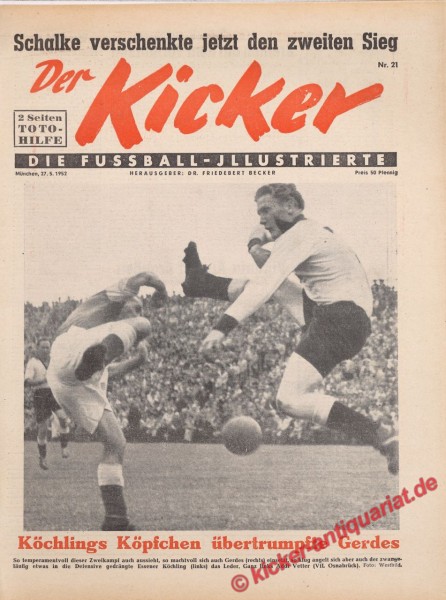 Kicker Nr. 21W, 27.5.1952 bis 2.6.1952