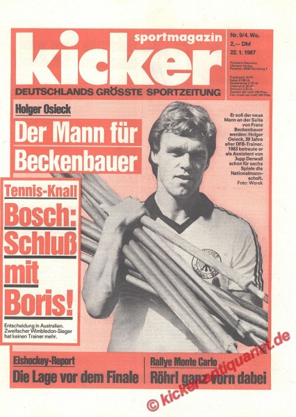 Kicker Sportmagazin Nr. 9, 22.1.1987 bis 28.1.1987