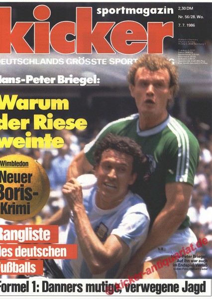 Fussball WM 1986: Hans Peter Briegel
