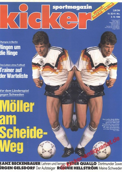 Kicker Schlagzeile: Vor dem Länderspiel gegen Schweden. Möller am Scheide-Weg.