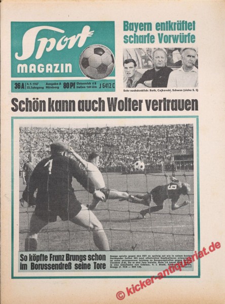 Sportmagazin Nr. 36A, 4.9.1967 bis 10.9.1967