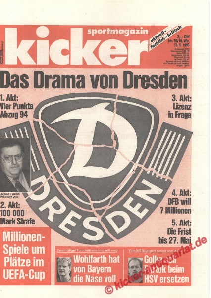 DAS DRAMA VON DRESDEN. Titelbild: Logo Dynamo Dresden