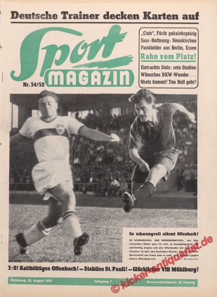 Sportmagazin Nr. 34A, 20.8.1952 bis 26.8.1952