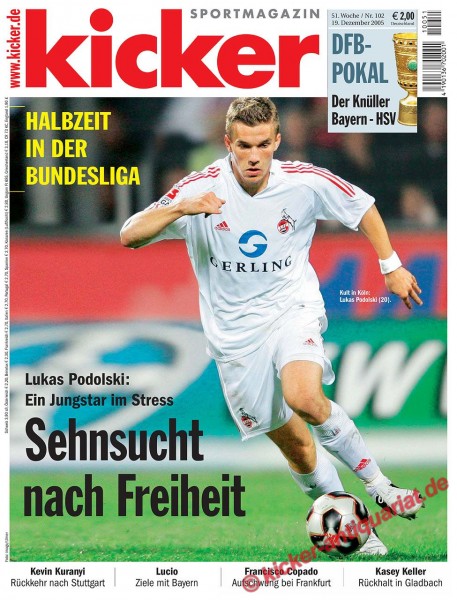 Kicker Sportmagazin Nr. 102, 19.12.2005 bis 25.12.2005