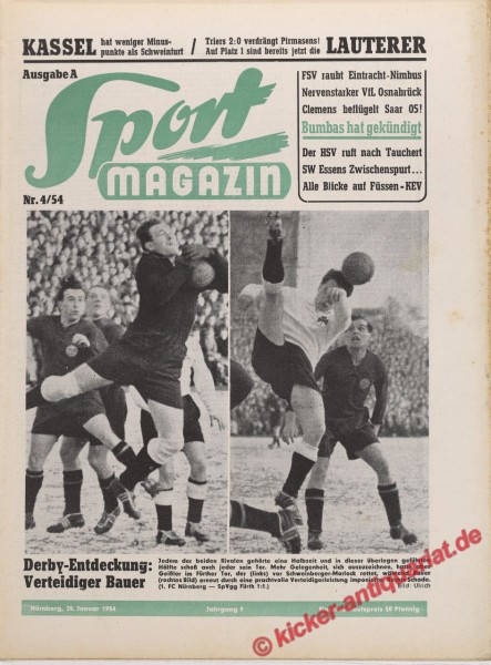 Sportmagazin Nr. 4A, 25.1.1954 bis 31.1.1954