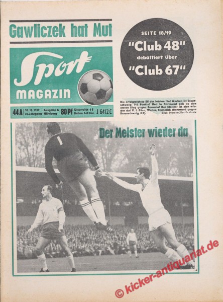 Sportmagazin Nr. 44A, 30.10.1967 bis 5.11.1967