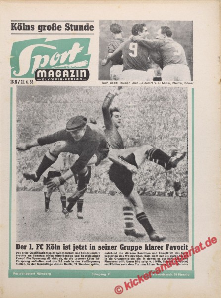 Sportmagazin Nr. 16A, 21.4.1958 bis 27.4.1958