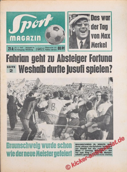 Sportmagazin Nr. 21A, 22.5.1967 bis 28.5.1967