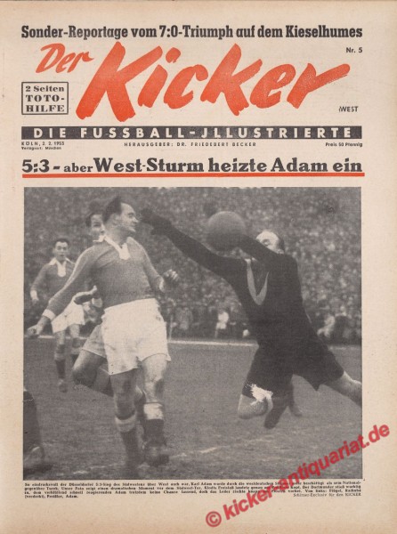 Kicker Nr. 5W, 2.2.1953 bis 8.2.1953