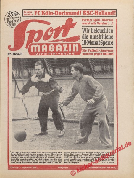 Sportmagazin Nr. 36B, 6.9.1956 bis 12.9.1956
