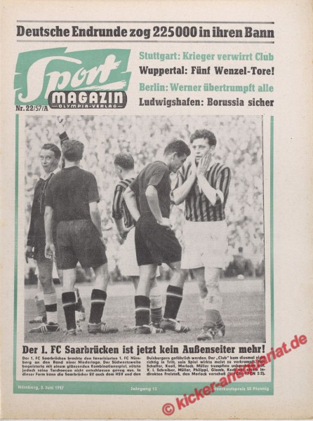 Sportmagazin Nr. 22A, 3.6.1957 bis 9.6.1957