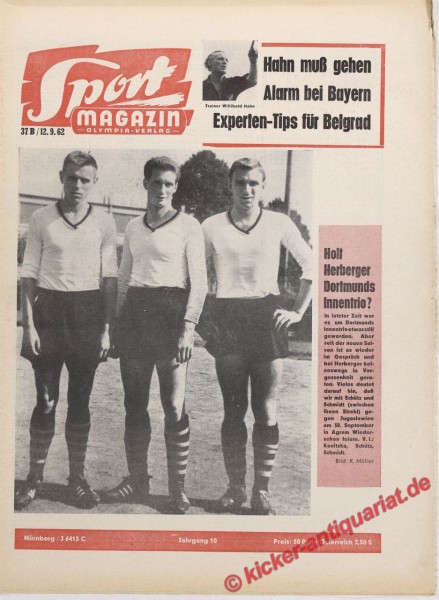 Sportmagazin Nr. 37B, 12.9.1962 bis 18.9.1962
