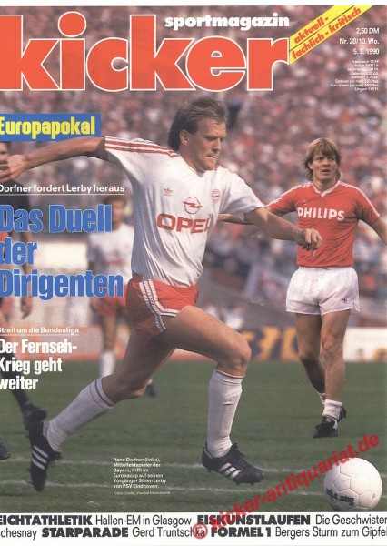 Kicker Sportmagazin Nr. 20, 5.3.1990 bis 11.3.1990