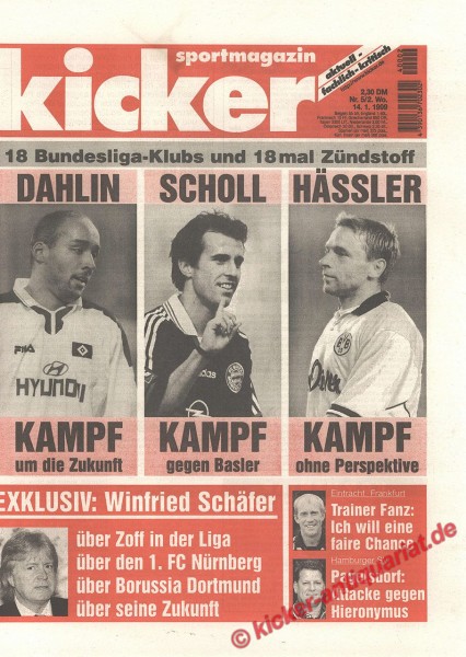 Kicker Sportmagazin Nr. 5, 14.1.1999 bis 20.1.1999