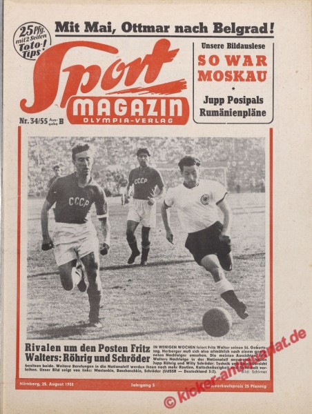 Sportmagazin Nr. 34B, 25.8.1955 bis 31.8.1955
