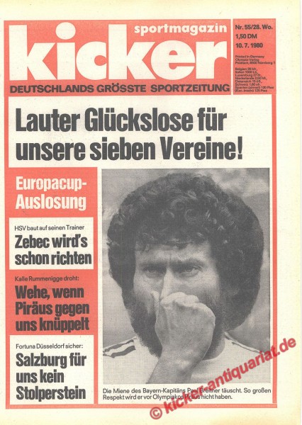 Kicker Sportmagazin Nr. 55, 10.7.1980 bis 16.7.1980