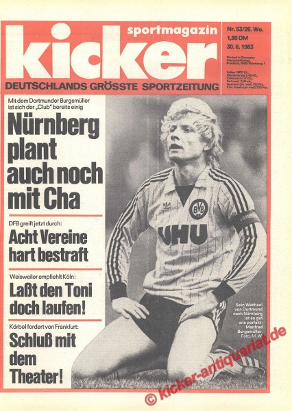 Kicker Sportmagazin Nr. 53, 30.6.1983 bis 6.7.1983