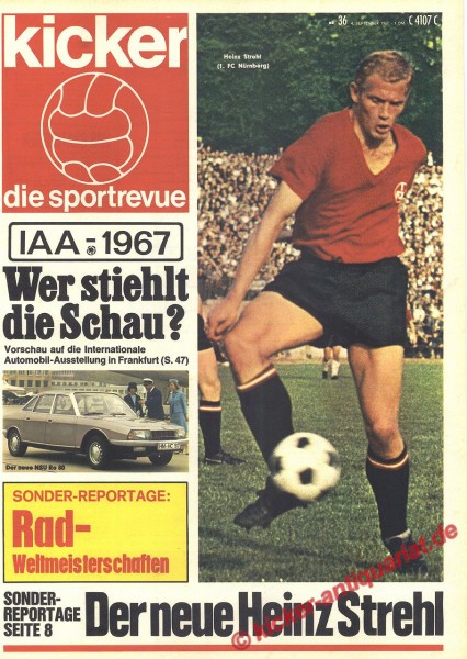 Kicker Sportrevue Nr. 36, 4.9.1967 bis 10.9.1967