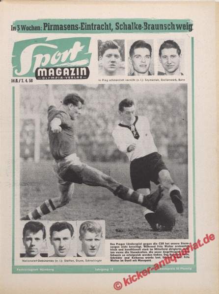 Sportmagazin Nr. 14A, 8.4.1958 bis 14.4.1958