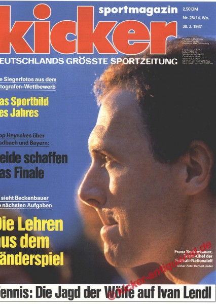Kicker Sportmagazin Nr. 28, 30.3.1987 bis 5.4.1987
