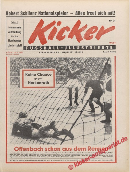 Kicker Nr. 21, 23.5.1955 bis 29.5.1955