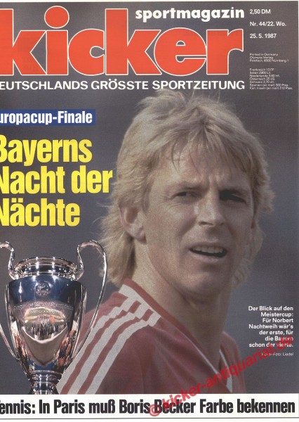 Kicker Sportmagazin Nr. 44, 25.5.1987 bis 31.5.1987