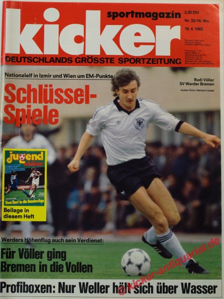 Kicker Sportmagazin Nr. 32, 18.4.1983 bis 24.4.1983