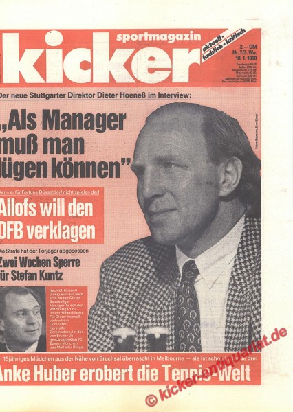 Kicker Sportmagazin Nr. 7, 18.1.1990 bis 24.1.1990