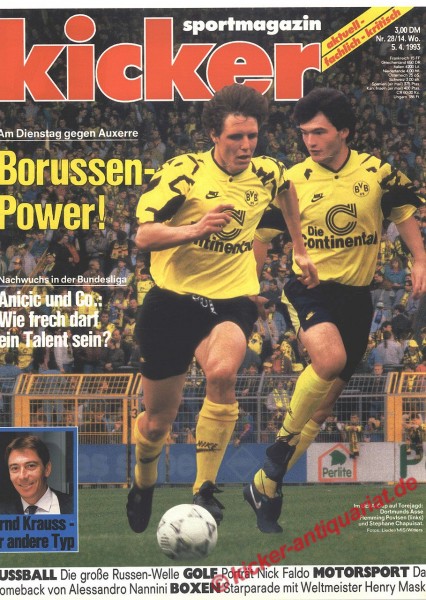 Kicker Sportmagazin Nr. 28, 5.4.1993 bis 11.4.1993