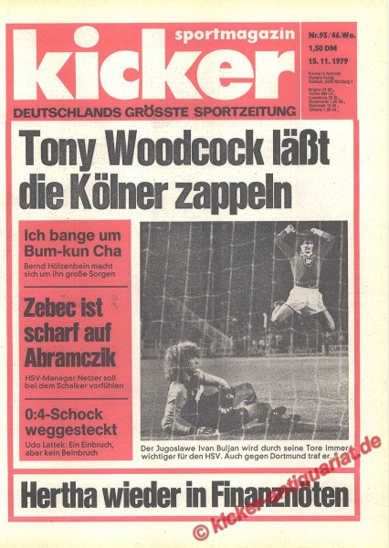Kicker Sportmagazin Nr. 93, 15.11.1979 bis 21.11.1979