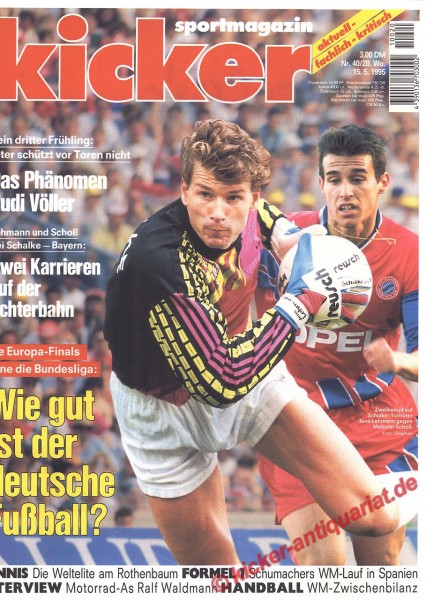 Kicker Sportmagazin Nr. 40, 15.5.1995 bis 21.5.1995