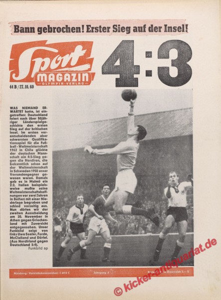 Sportmagazin Nr. 43B, 20.10.1960 bis 26.10.1960