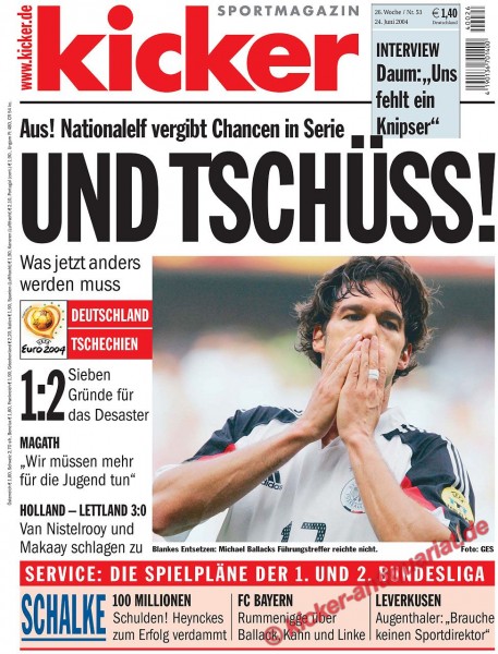 Kicker Sportmagazin Nr. 53, 24.6.2004 bis 30.6.2004